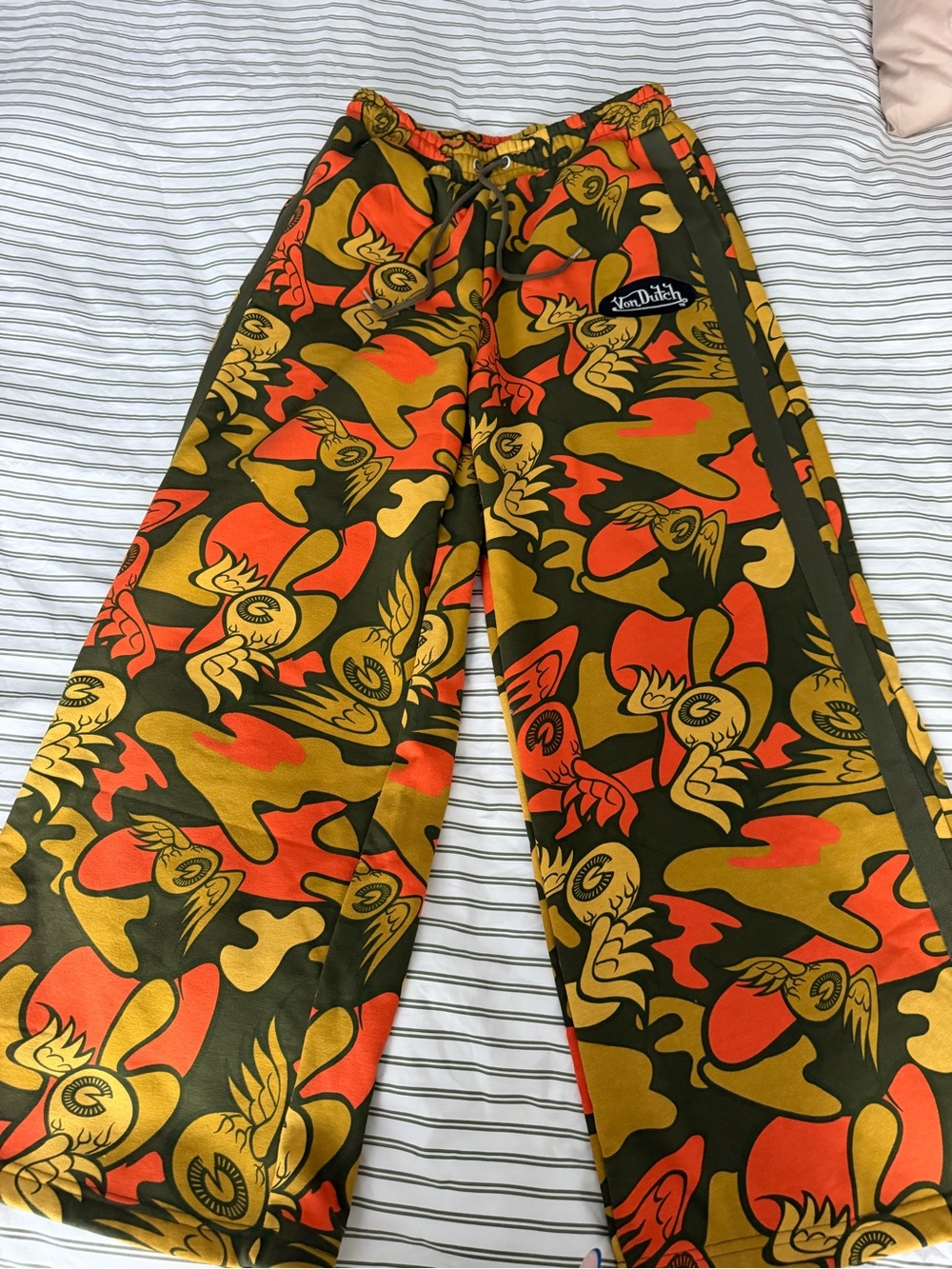 Von Dutch Women’s Orange & Gold Graphic Track Pants